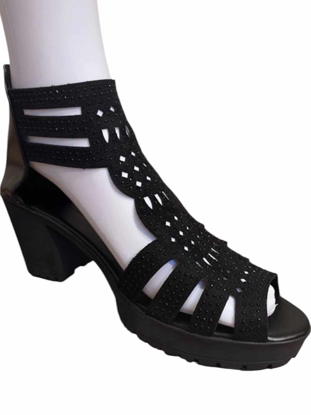 HIOWER SHOE♦️ CO RHINESTONE CUT SANDAL